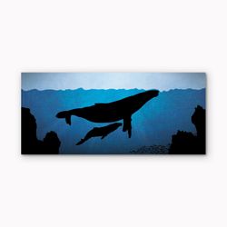 Carte postale Les baleines bleues